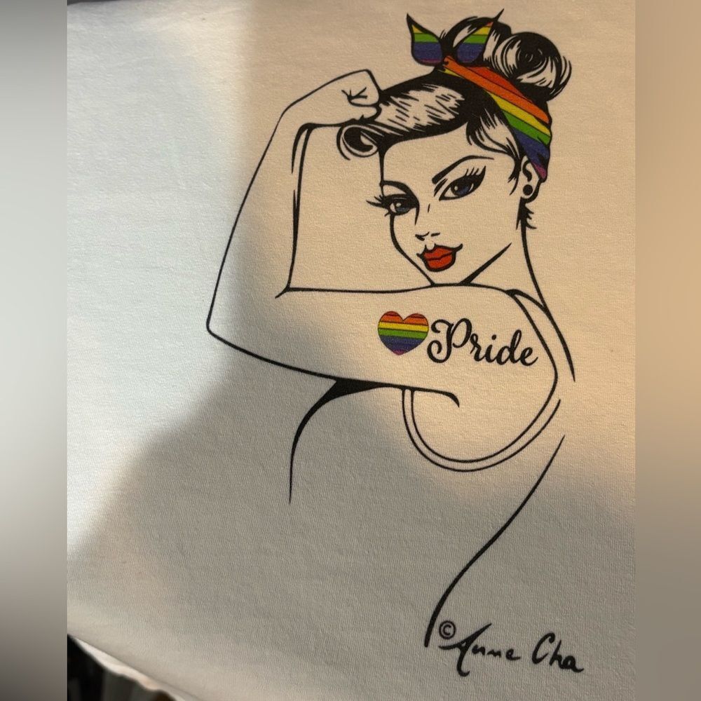 Women's Short Sleeve Pride Tee - White - Picture 3 of 11